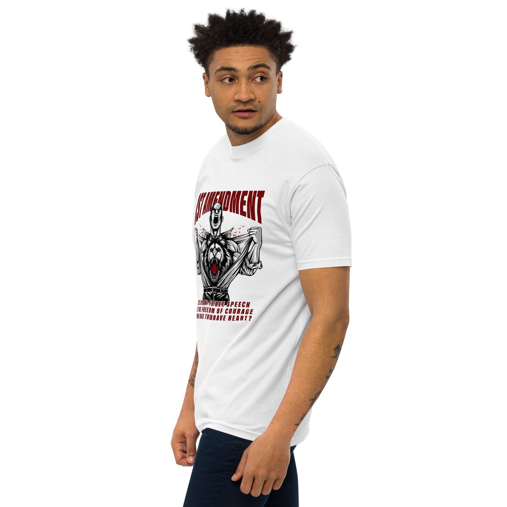 1st Amendment Men’s premium heavyweight tee - Stark Reality Intellectual Apparel