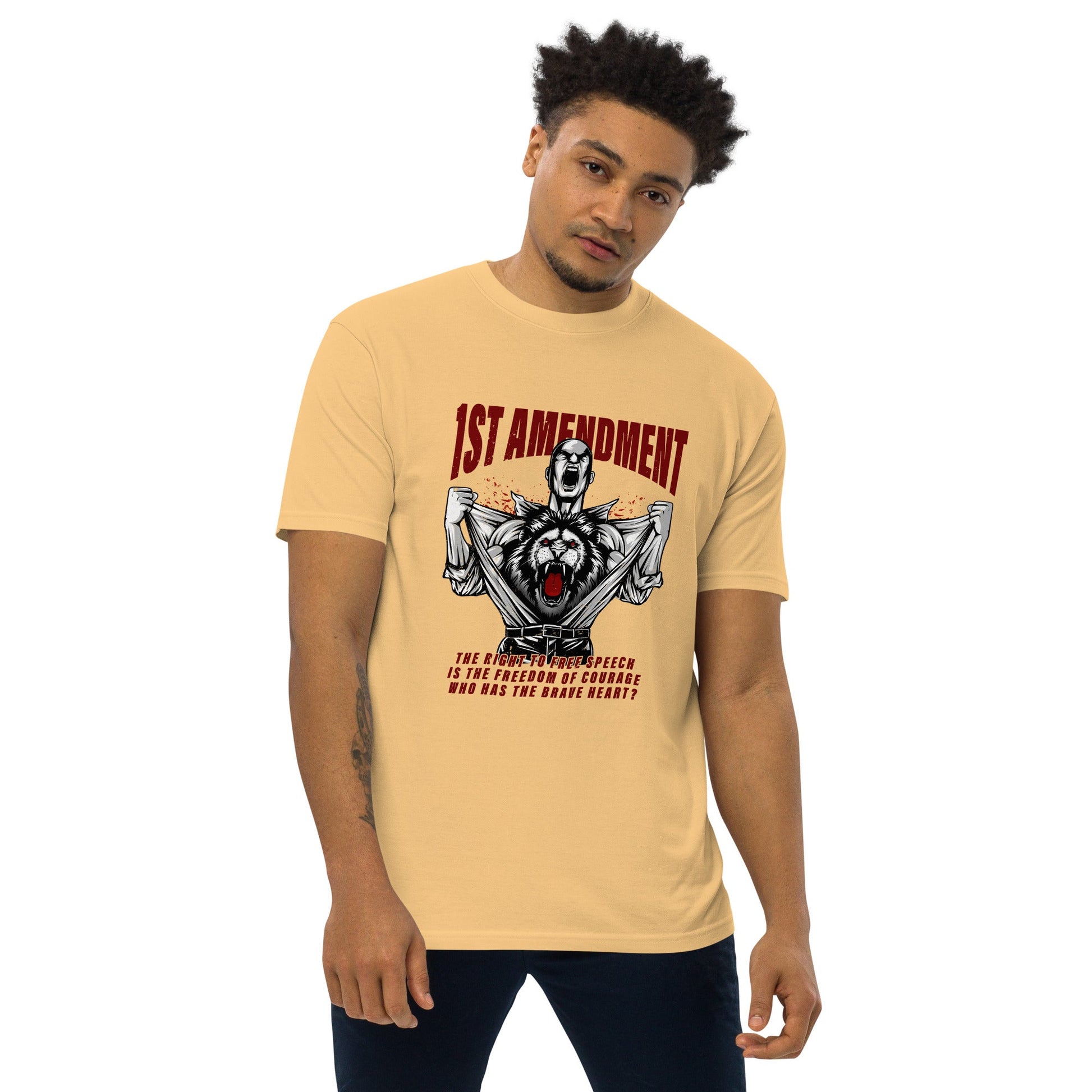 1st Amendment Men’s premium heavyweight tee - Stark Reality Intellectual Apparel