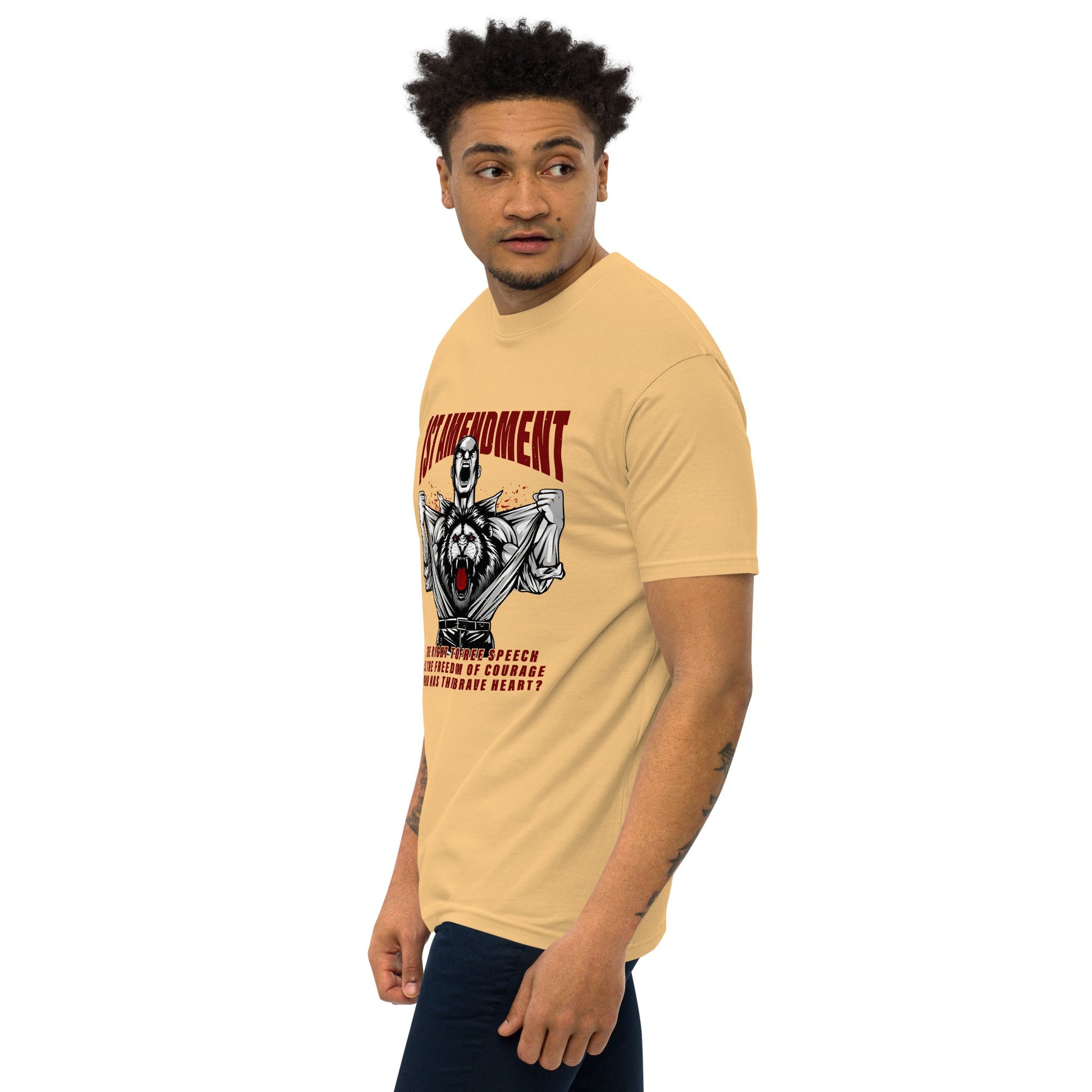 1st Amendment Men’s premium heavyweight tee - Stark Reality Intellectual Apparel