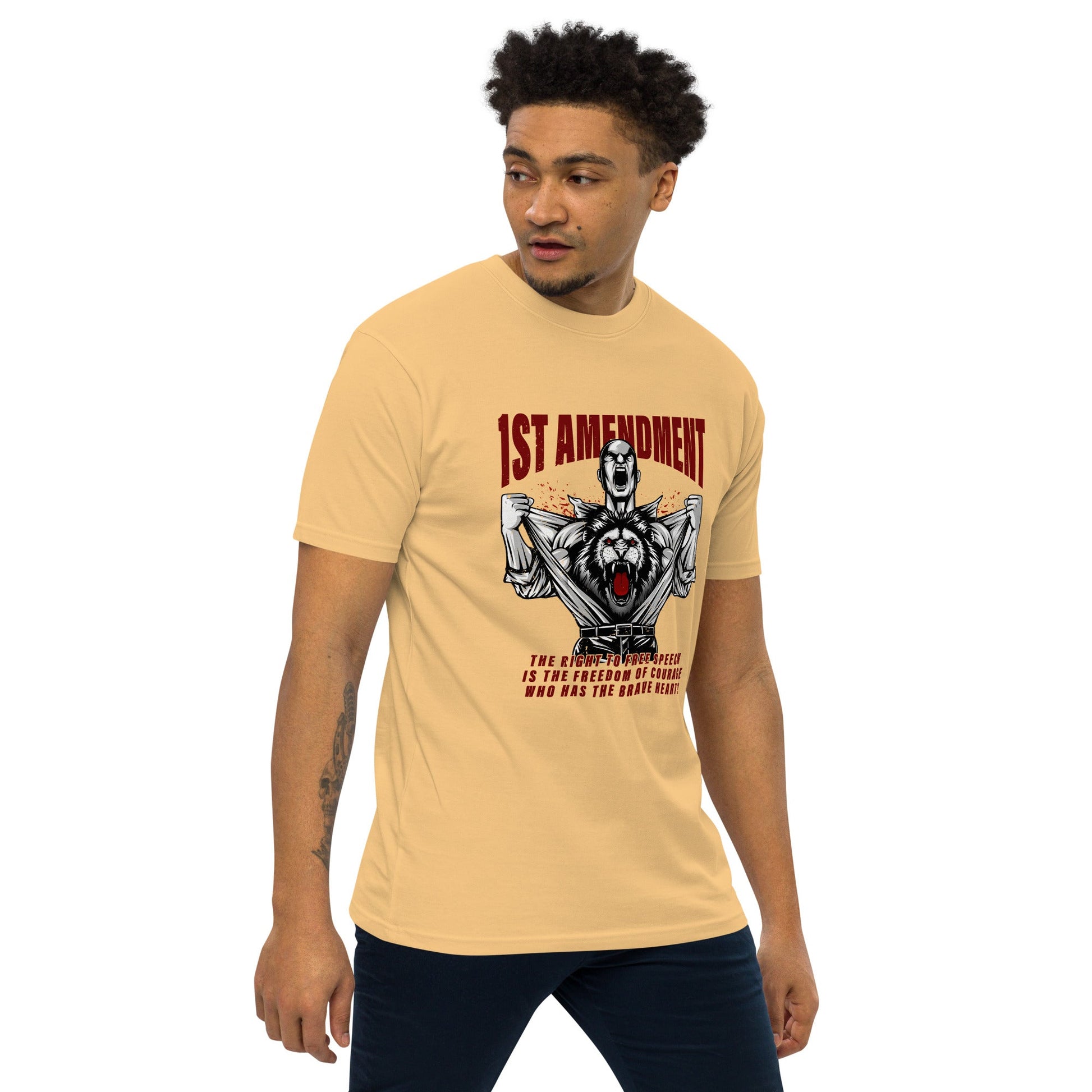 1st Amendment Men’s premium heavyweight tee - Stark Reality Intellectual Apparel