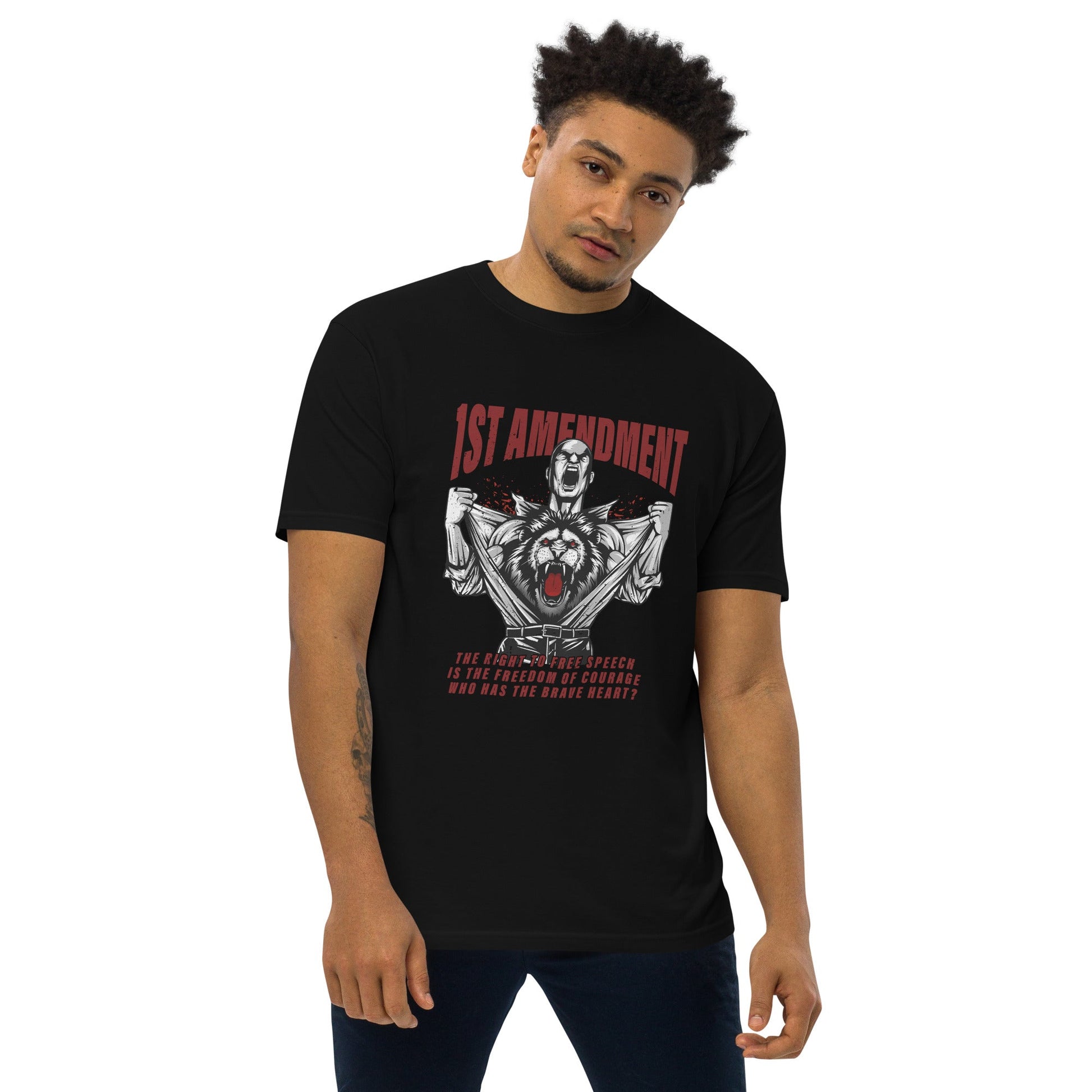 1st Amendment Men’s premium heavyweight tee - Stark Reality Intellectual Apparel