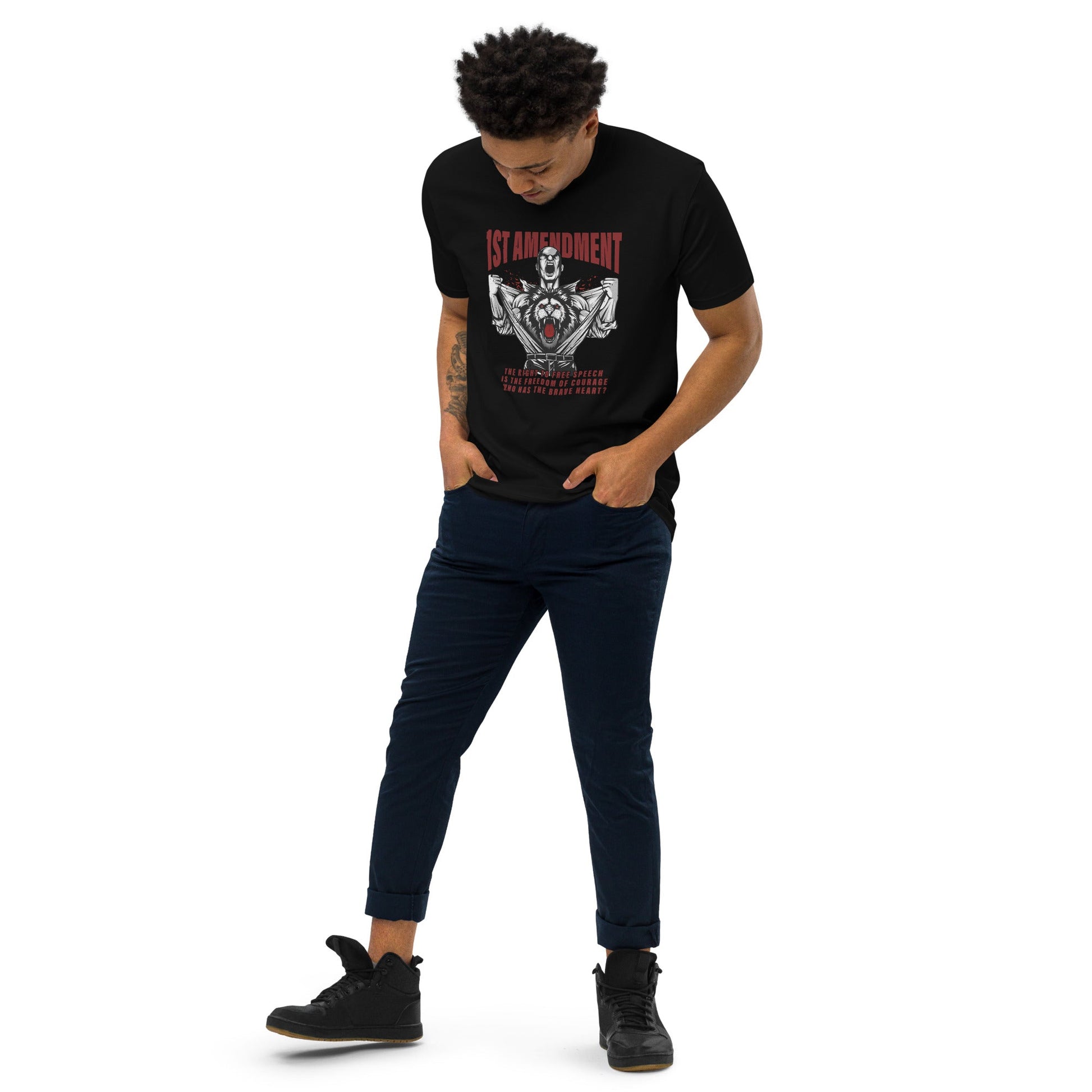 1st Amendment Men’s premium heavyweight tee - Stark Reality Intellectual Apparel