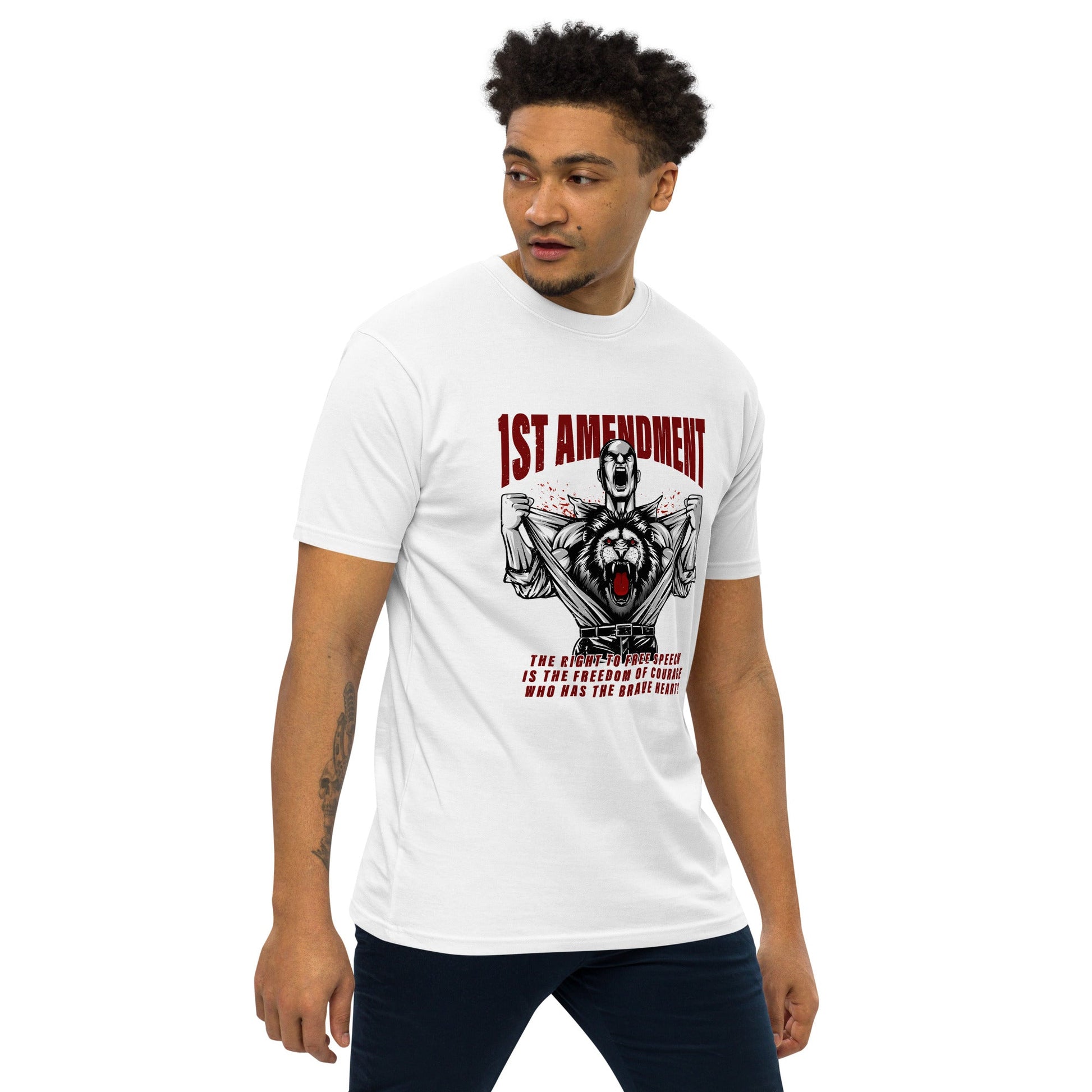 1st Amendment Men’s premium heavyweight tee - Stark Reality Intellectual Apparel