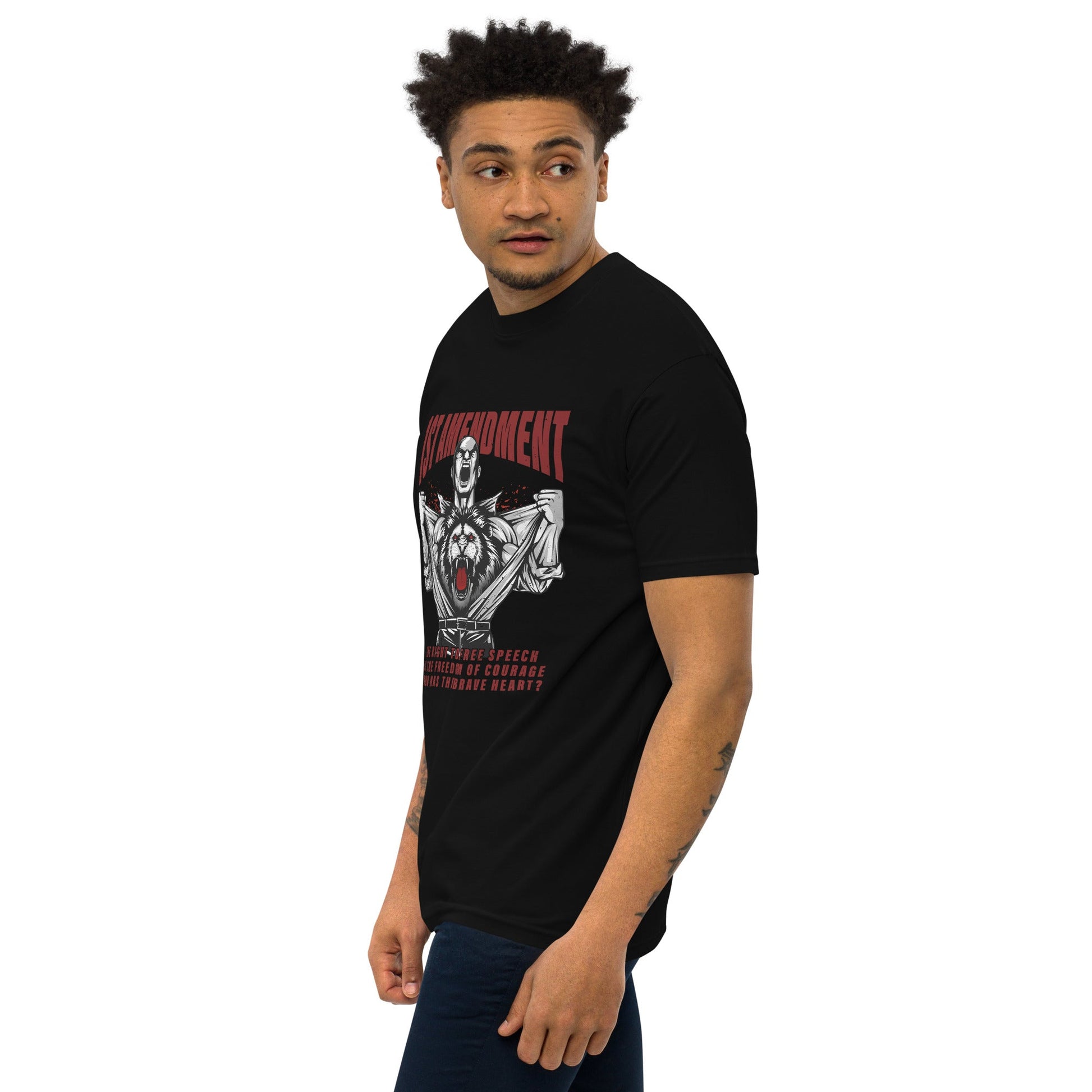 1st Amendment Men’s premium heavyweight tee - Stark Reality Intellectual Apparel