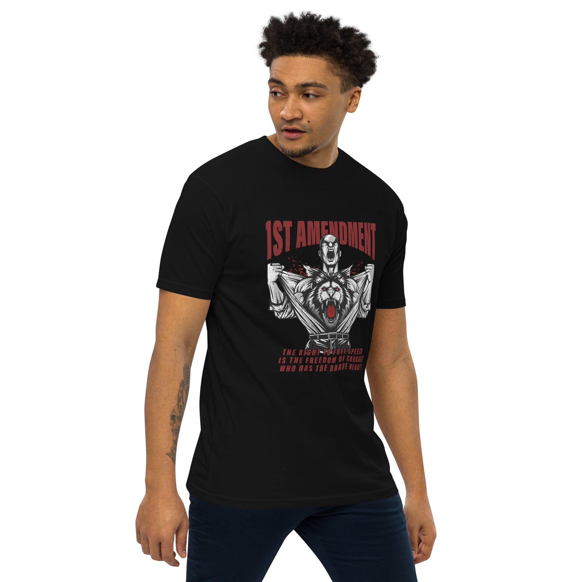 1st Amendment Men’s premium heavyweight tee - Stark Reality Intellectual Apparel