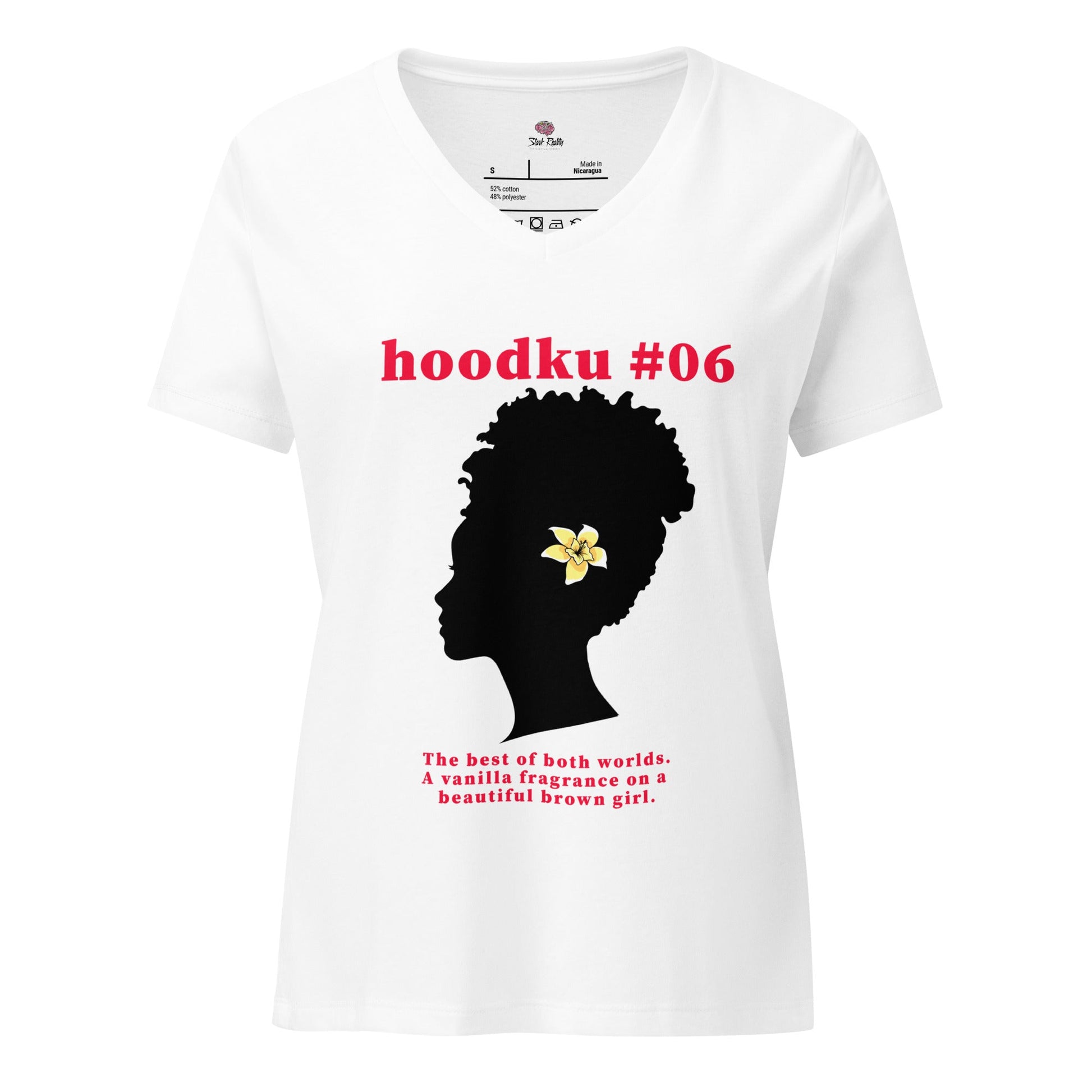 hoodku 06 Women’s relaxed v - neck t-shirt - Stark Reality Intellectual Apparel
