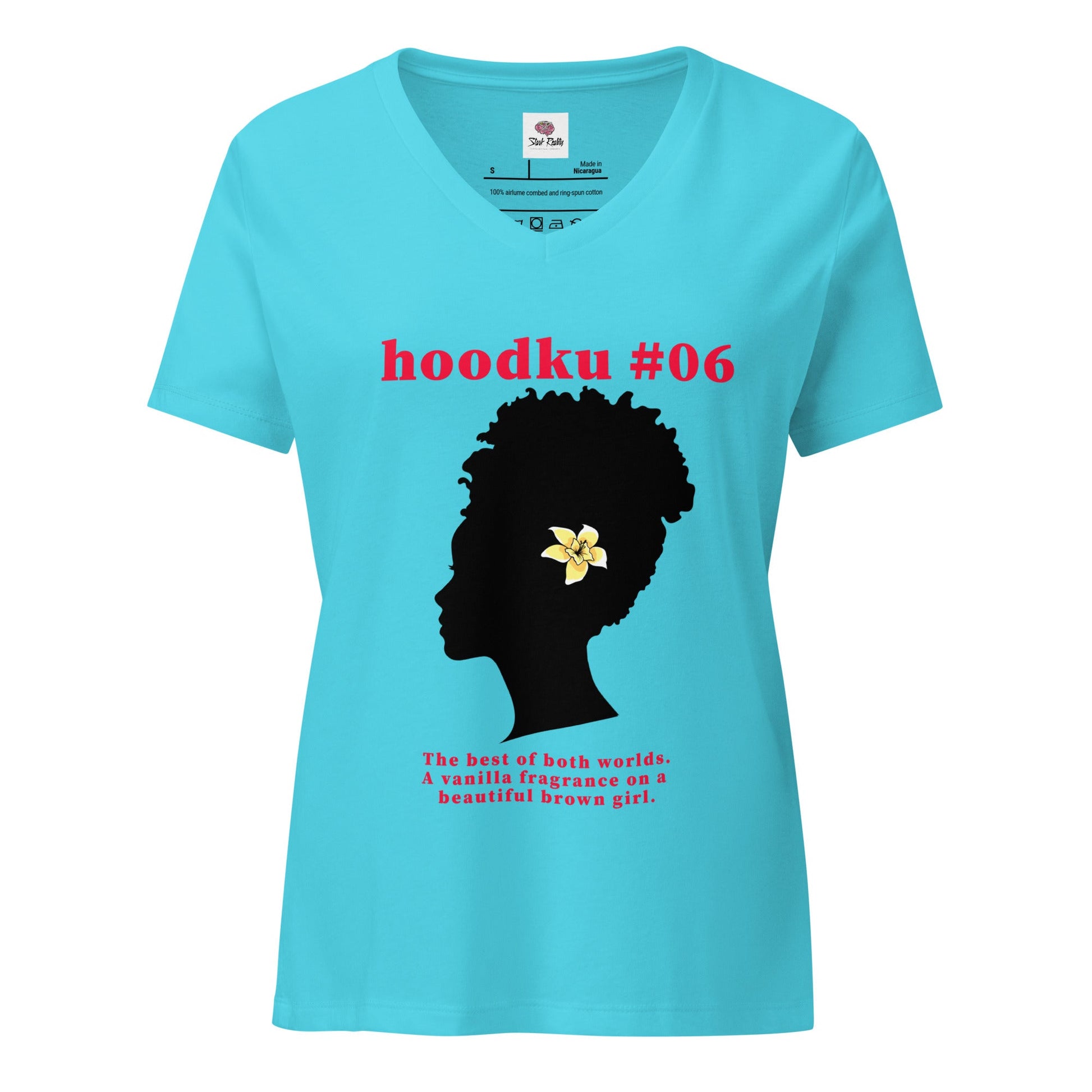 hoodku 06 Women’s relaxed v - neck t-shirt - Stark Reality Intellectual Apparel