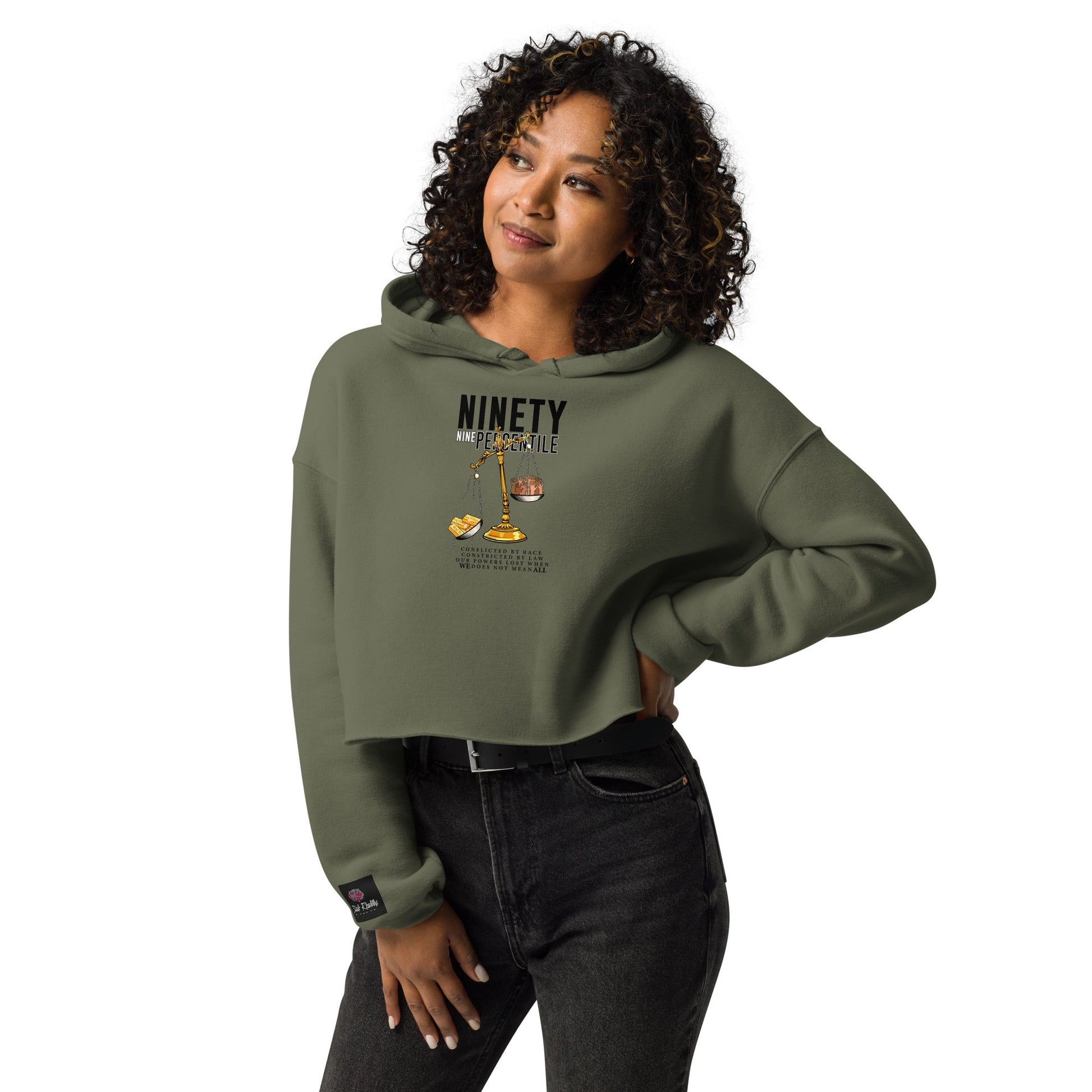 Ninety - Nine Percentile Crop Hoodie - Stark Reality Intellectual Apparel