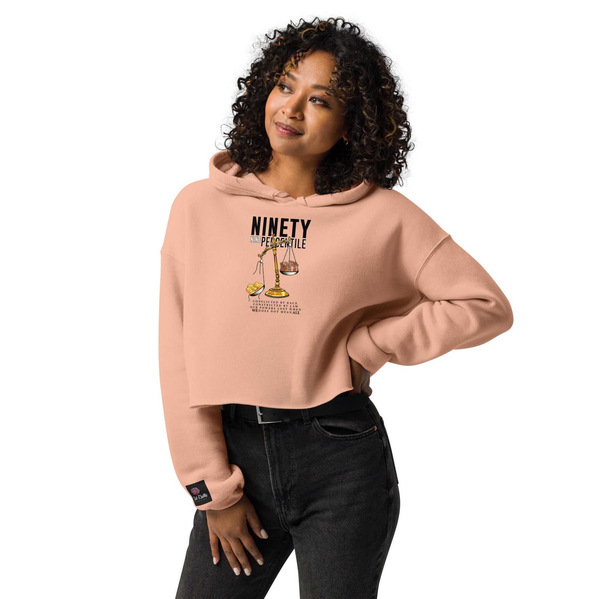 Ninety - Nine Percentile Crop Hoodie - Stark Reality Intellectual Apparel