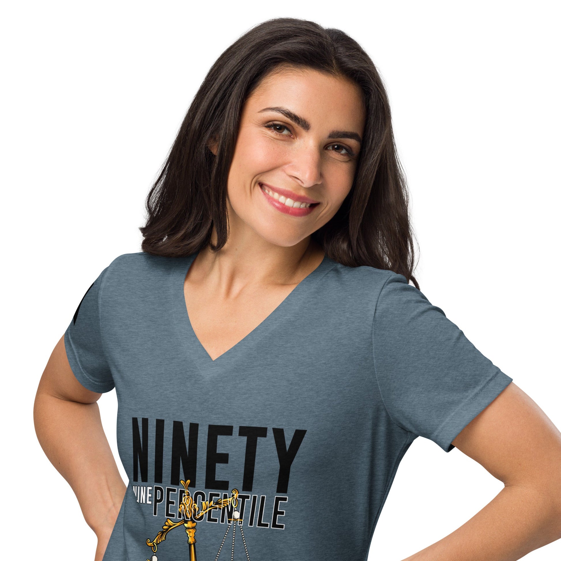 Ninety - Nine Percentile Women’s relaxed V - neck t-shirt - Stark Reality Intellectual Apparel