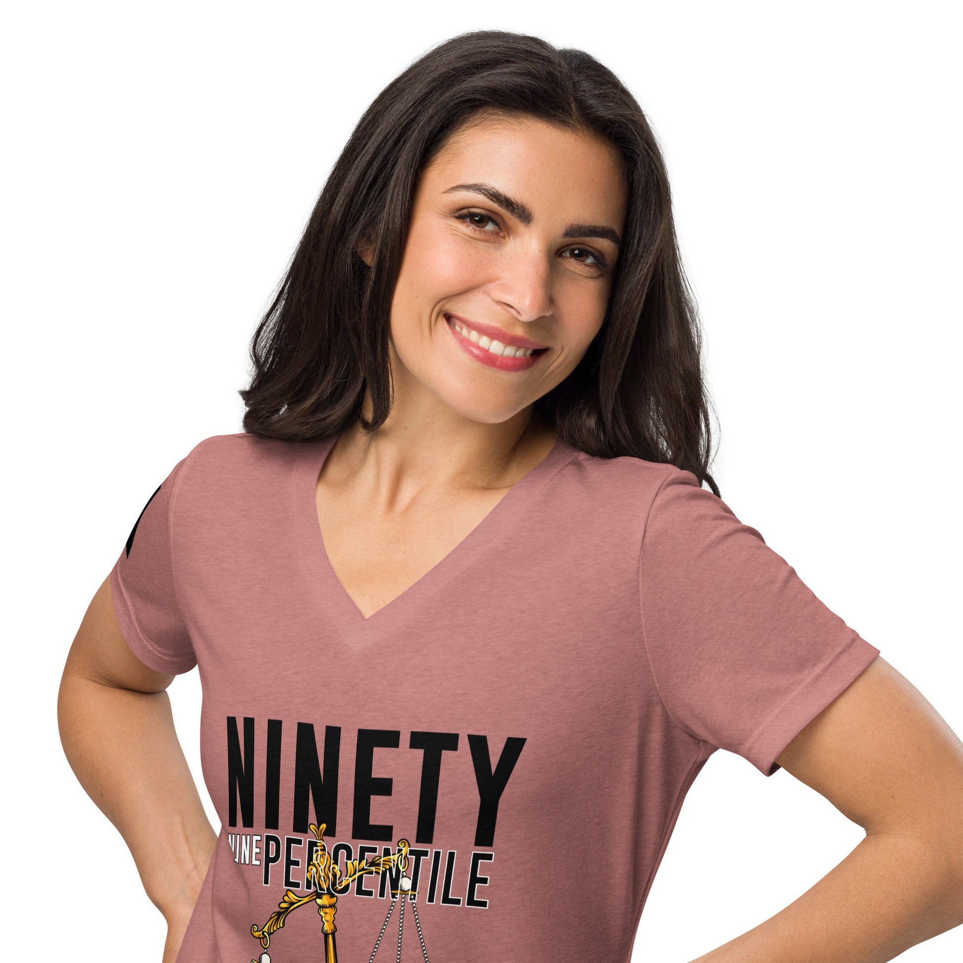 Ninety - Nine Percentile Women’s relaxed V - neck t-shirt - Stark Reality Intellectual Apparel