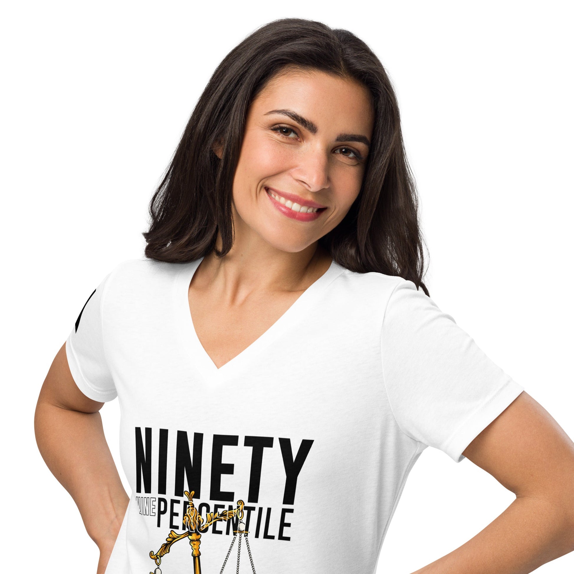 Ninety - Nine Percentile Women’s relaxed V - neck t-shirt - Stark Reality Intellectual Apparel