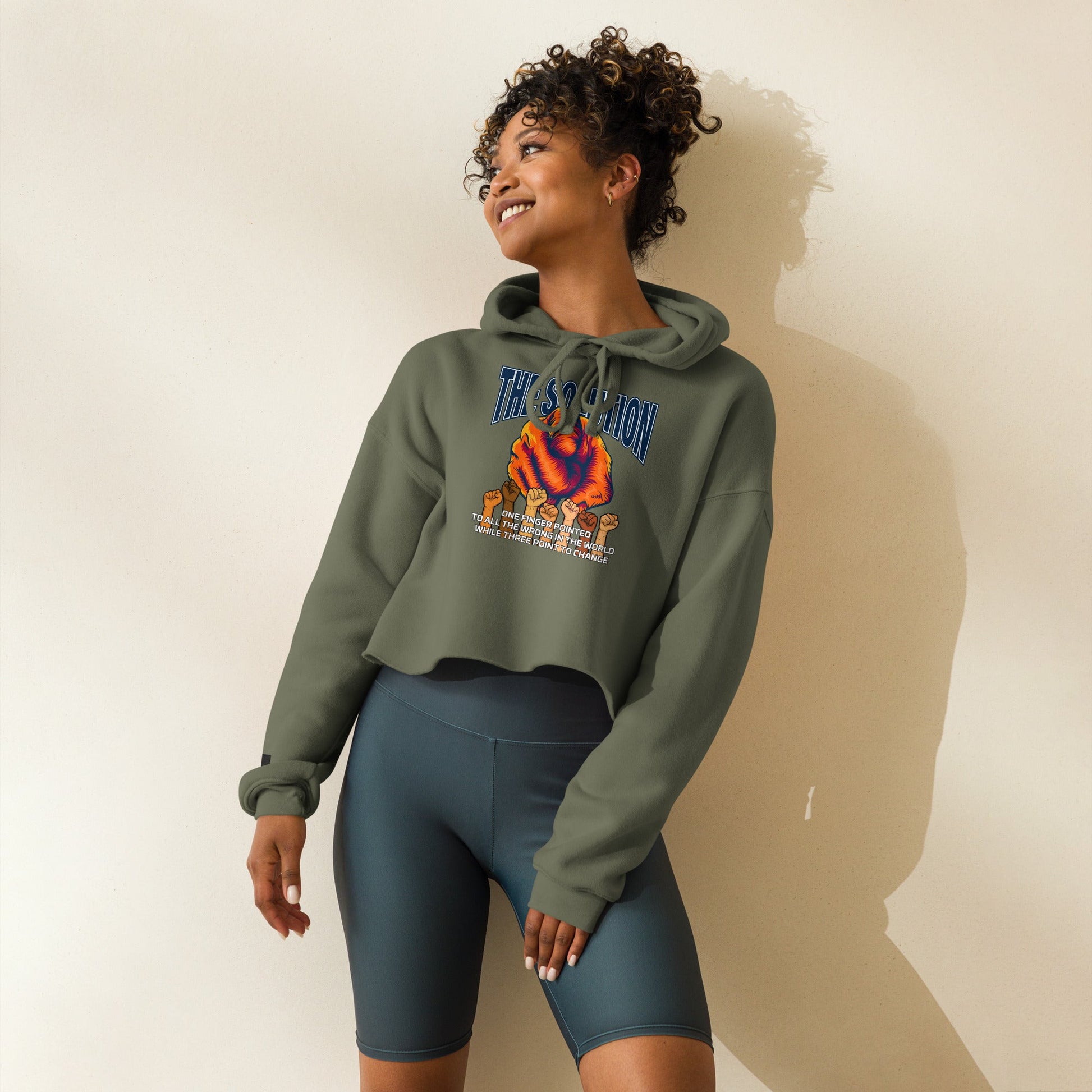 The Solution Crop Hoodie - Stark Reality Intellectual Apparel