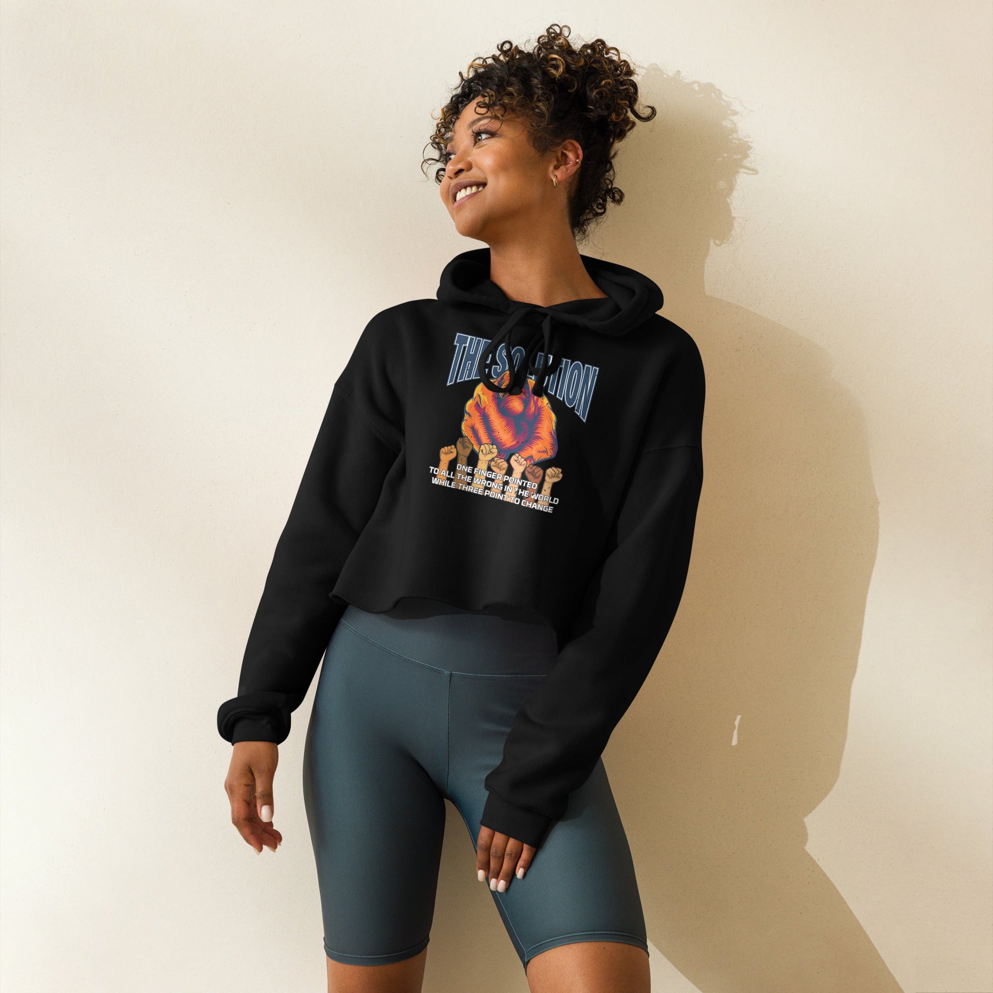 The Solution Crop Hoodie - Stark Reality Intellectual Apparel