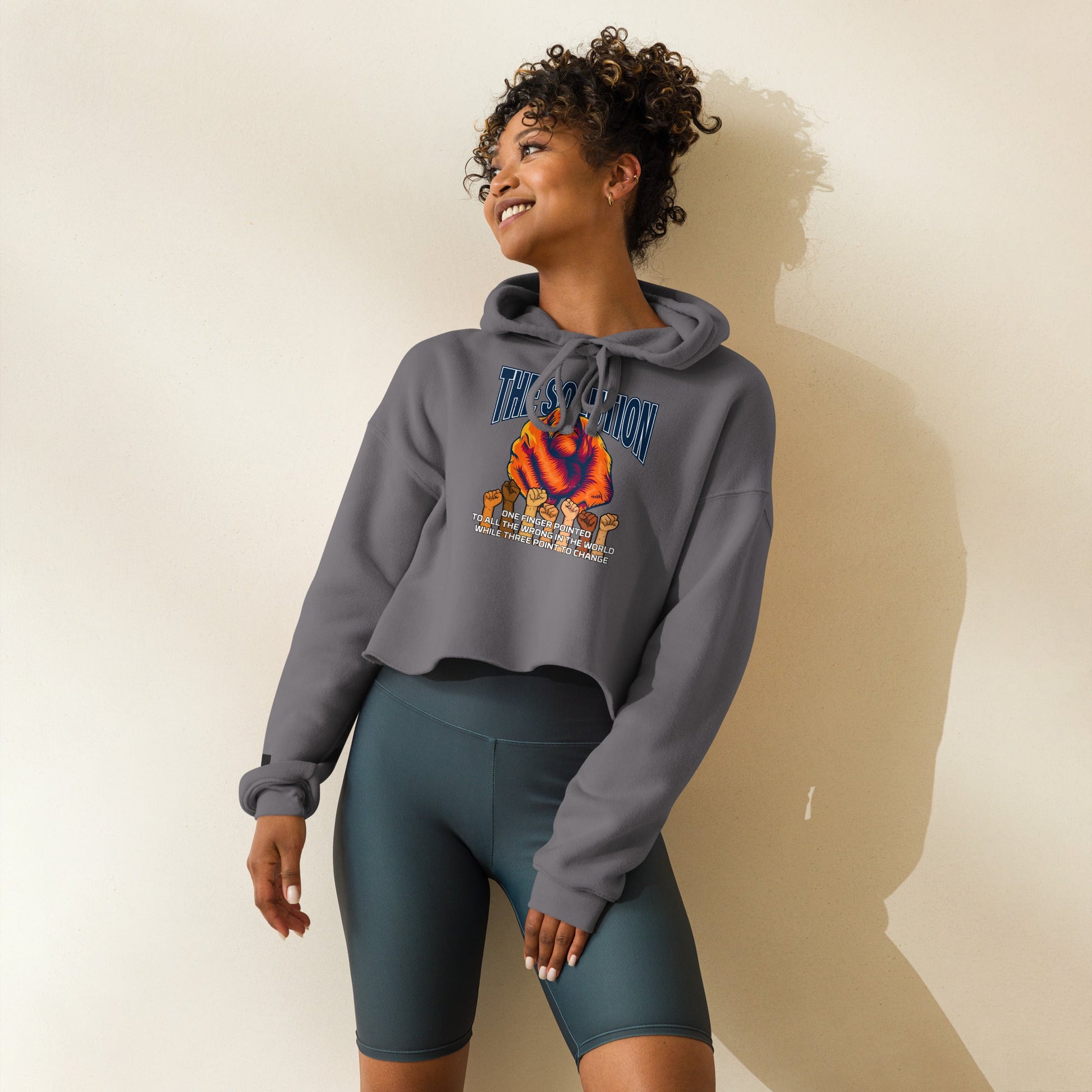 The Solution Crop Hoodie - Stark Reality Intellectual Apparel