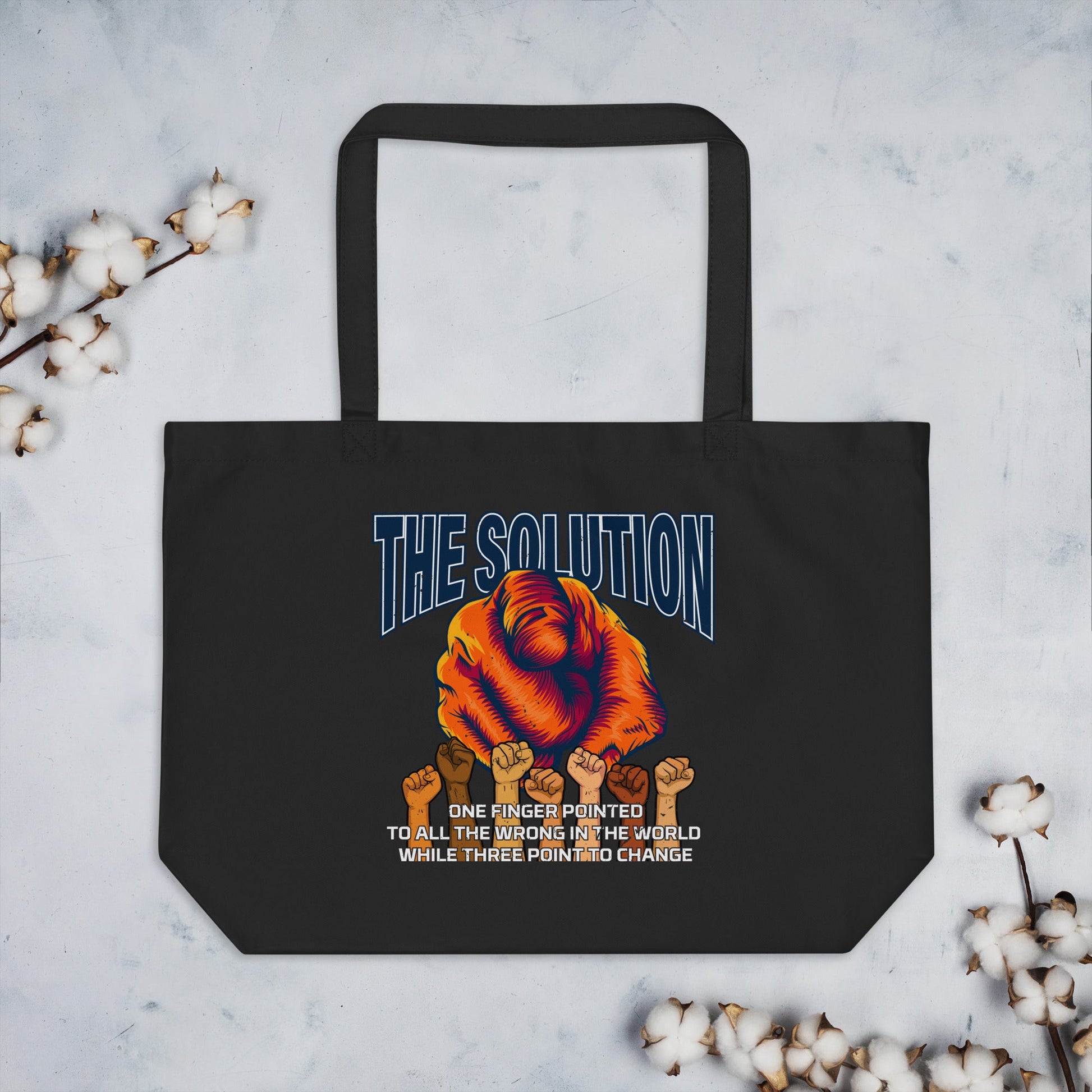 The Solution Large organic tote bag - Stark Reality Intellectual Apparel