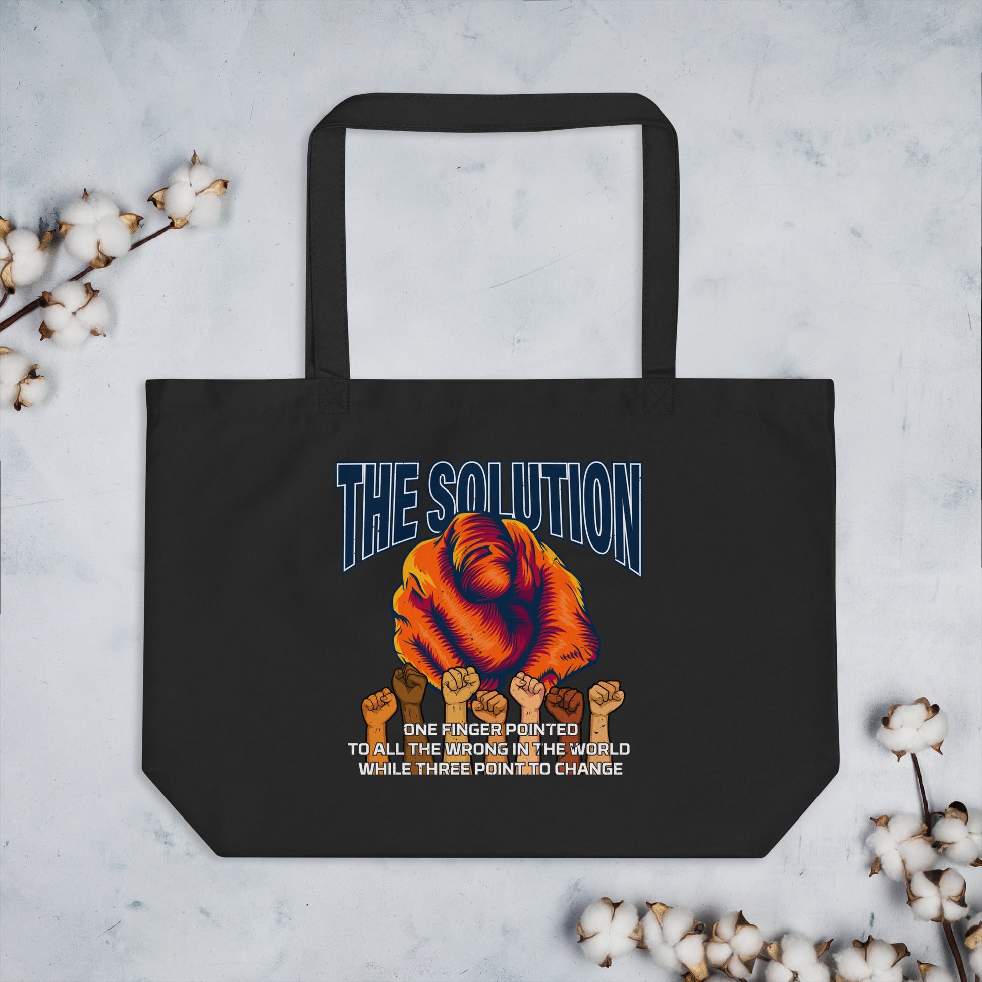 The Solution Large organic tote bag - Stark Reality Intellectual Apparel