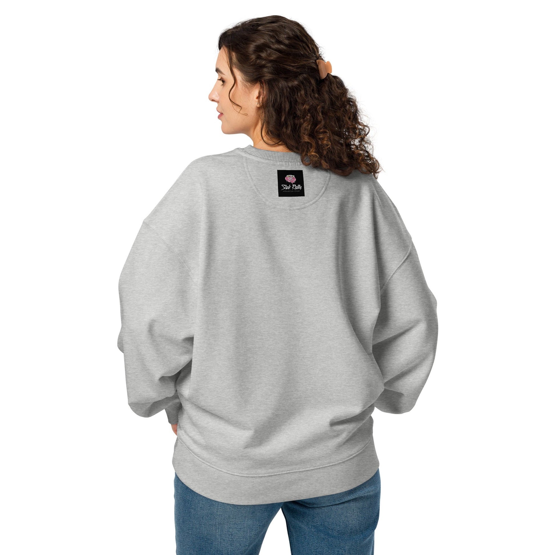 The Solution Unisex organic oversized sweatshirt - Stark Reality Intellectual Apparel
